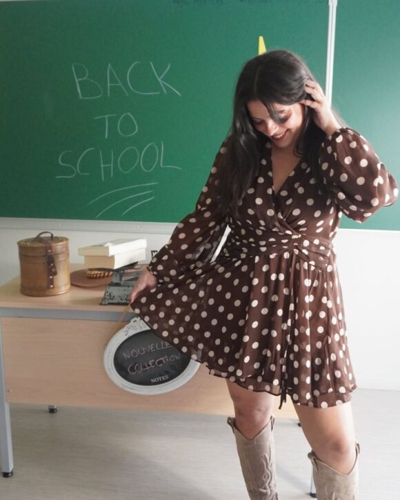 Robe a petit pois chocolat
