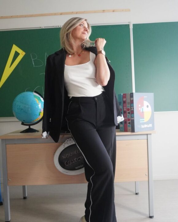 Pantalon tailleur noir habillé