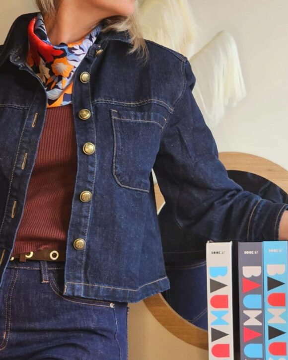 Veste femme courte denim brut