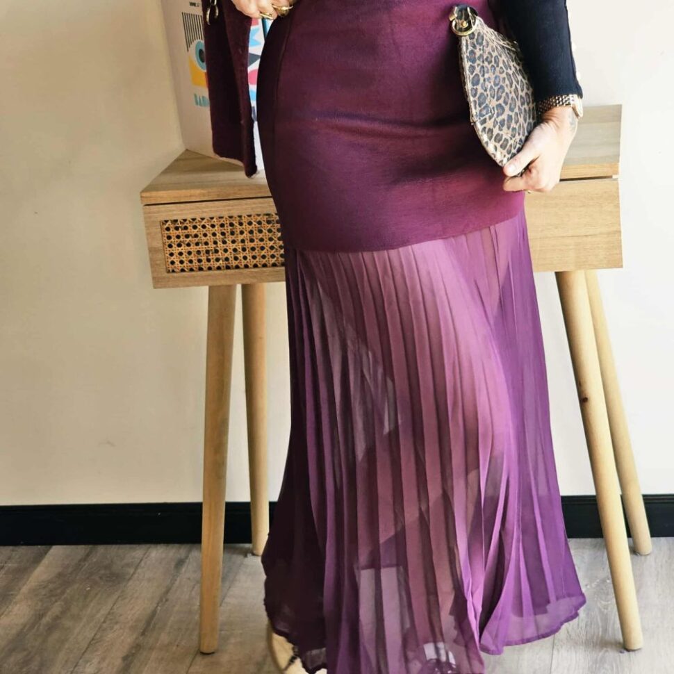 Jupe longue prune tendance automne