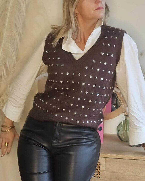 Pull tendance 2025 couleur chocolat Mi Preciosa